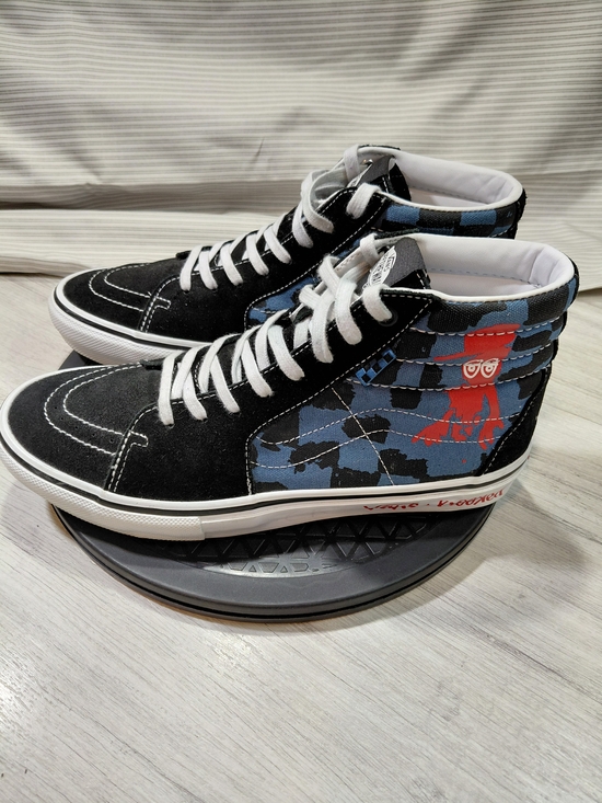 Vans Other - Vans X Mens Krooked Skate SK8-HI Black & Blue High-Top Sneakers SIZE MENS 10